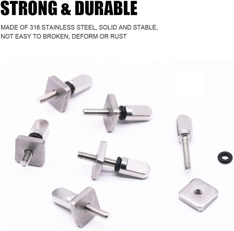 Spurick 6 Pieces Surfboard Fin Screws, No Tool Stainless Steel Thumb Fin Screw for SUP Surf Longboard Paddleboard and BoardWorks SUP Center Fin Adapters Surfing Accessories - Image 2